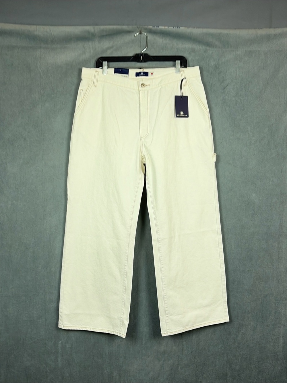 Levis Blue Tab Carpenter Pants Beige Womens 33x30 Japanese Fabric Relaxed Fit